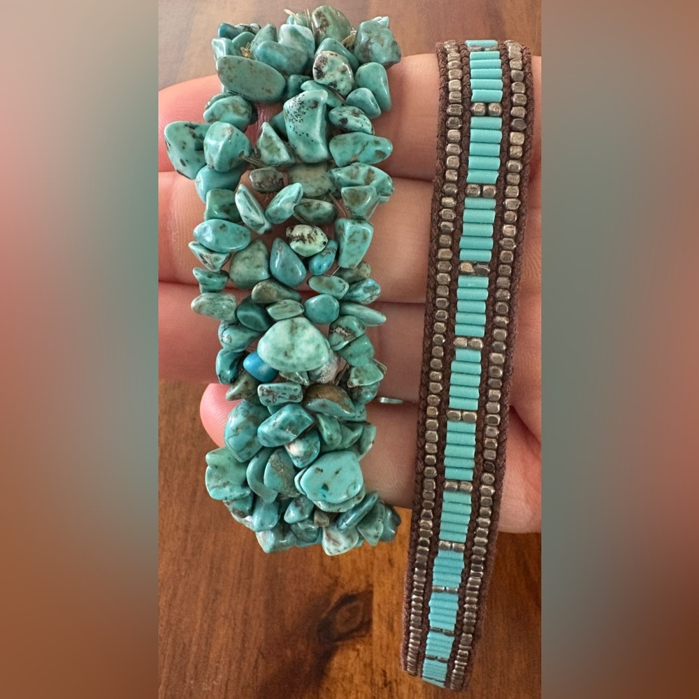 Turquoise Beaded Bracelet and Choker Necklace